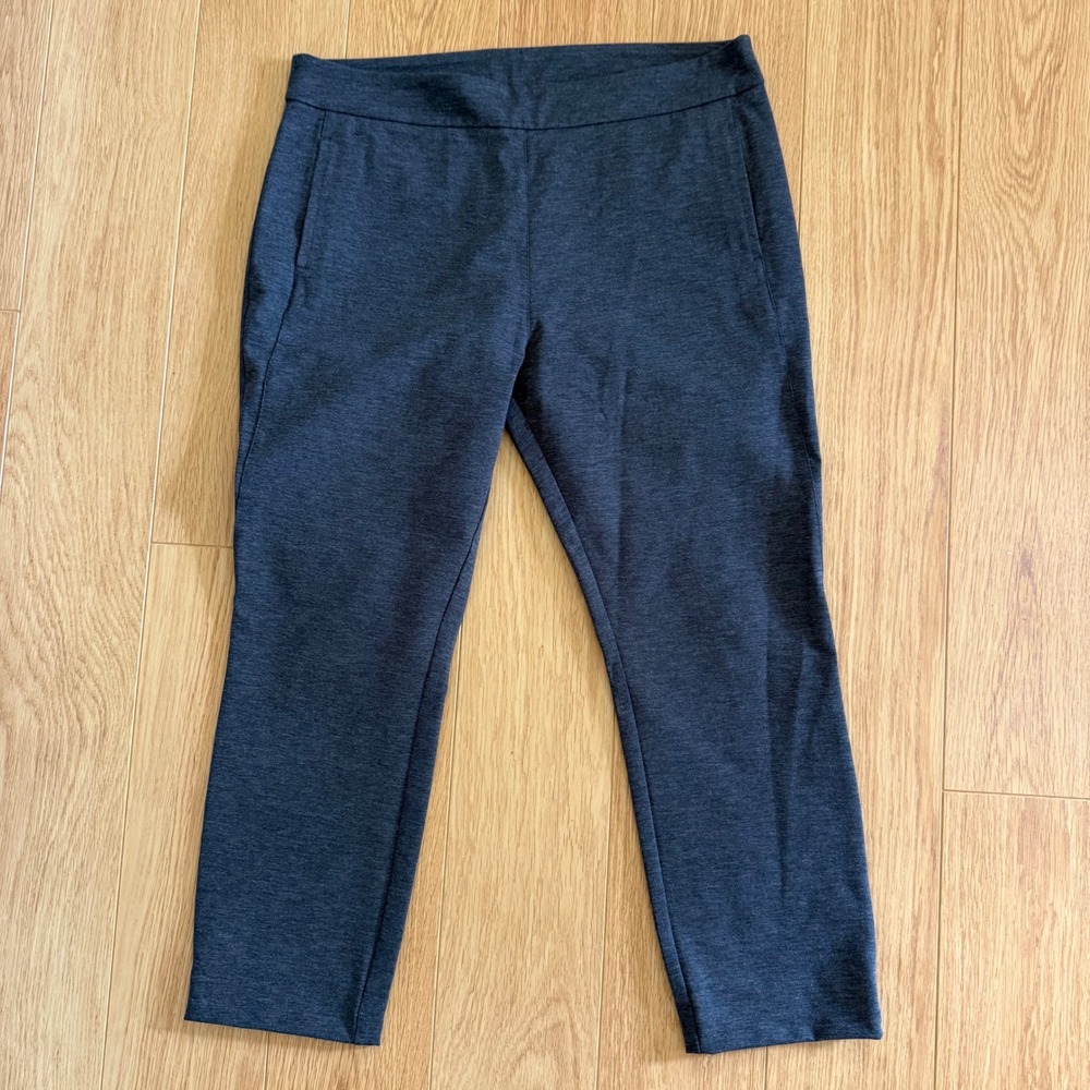 Ministry of Supply Fusion Knit Pants Women XL Charcoal Gray Career Trousers